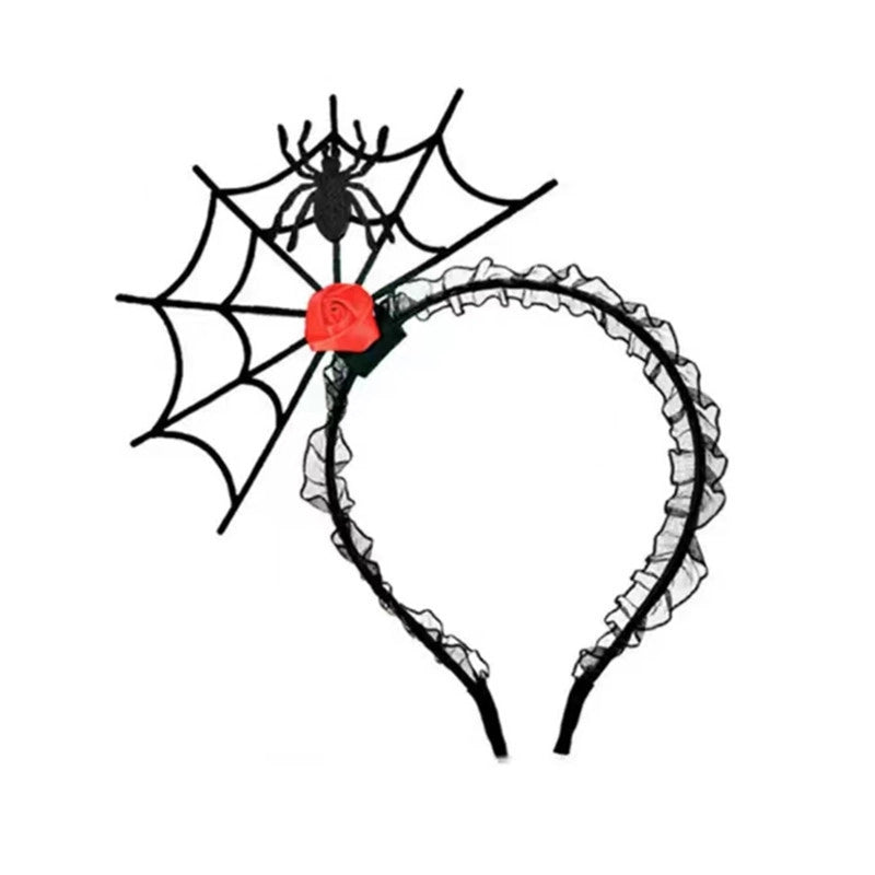Halloween Funny Punk Flower Spider Spider Web Mixed Materials Party Festival