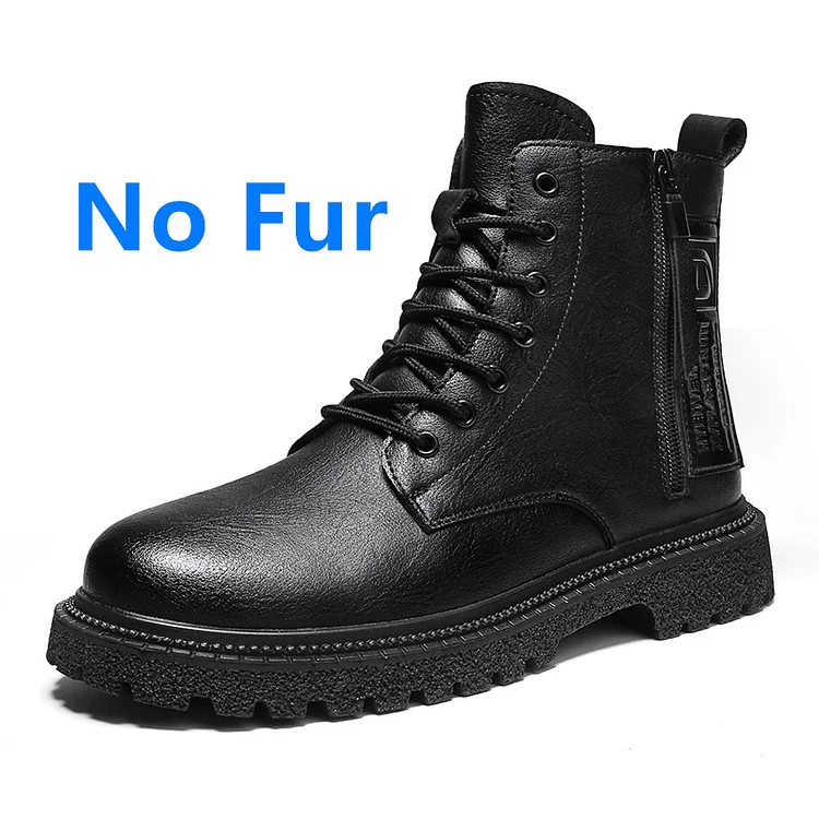 Damulin New Autumn Winter Men Casual Boots Side Zipper Men's Boots Brand Outdoor Mens Shoes  Warm Snow Shoes  Boots Man