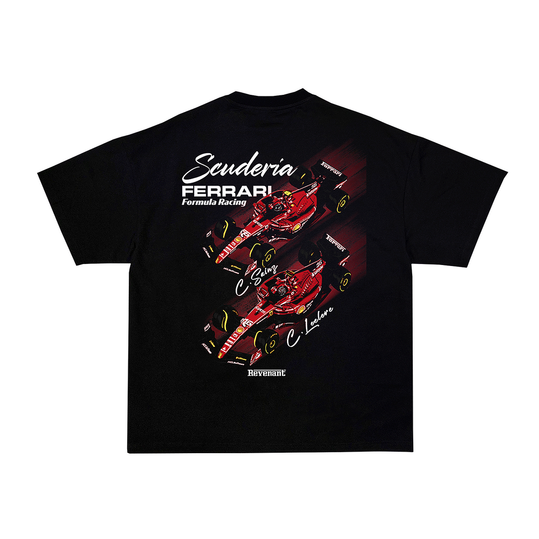 Team Ferrari Printed Oversized T-shirts