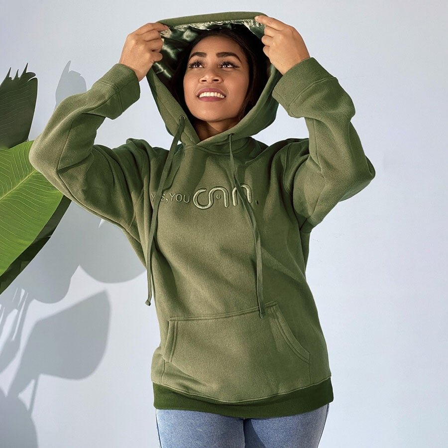 Cozy Roomy Satin Lined Hoodie-Sergeant Green
