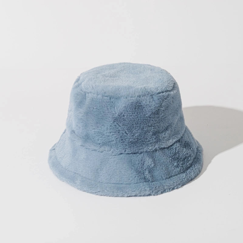 Autumn And Winter New Imitation Rabbit Fur And Velvet Fisherman Hat Women’s Thickened Warm Basin Hat Fashionable Bucket Hat Candy Color