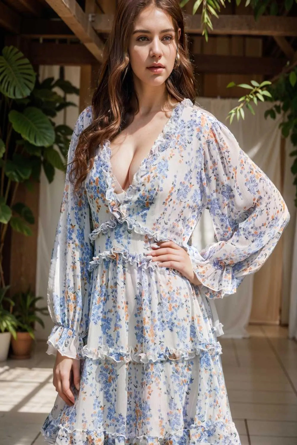 loose leopard print v neck dress drop shoulder a line closed cape paneled