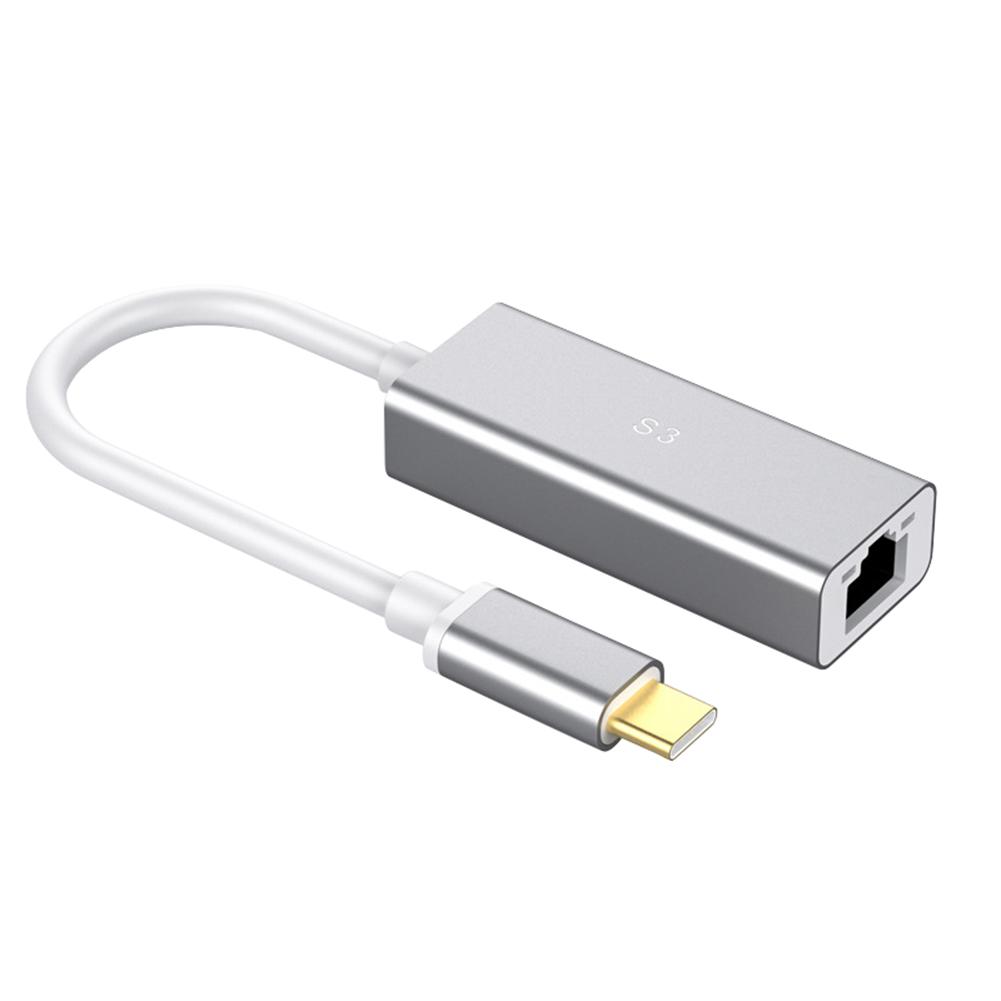 

S3-8152-C Type-C to RJ45 Aluminum Alloy 10/100Mbps Lan Ethernet Converter, Silver, 501 Original