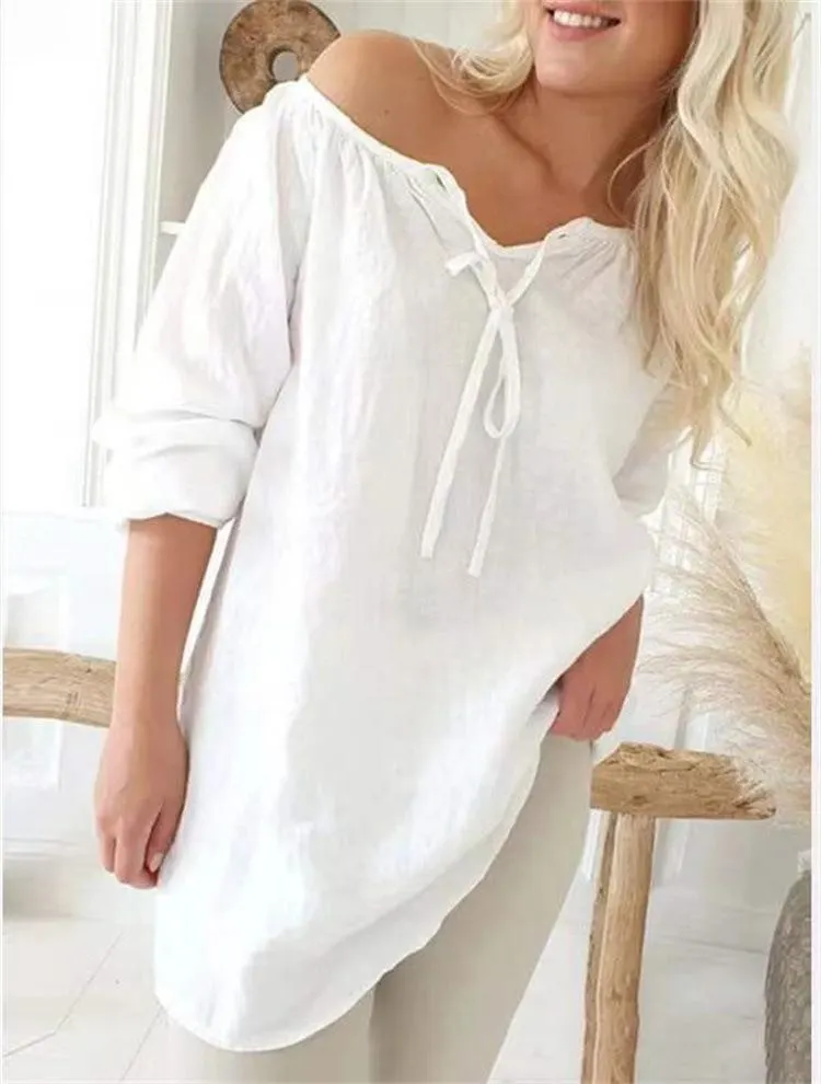 Cool Loose Long Sleeve Strappy Blouse