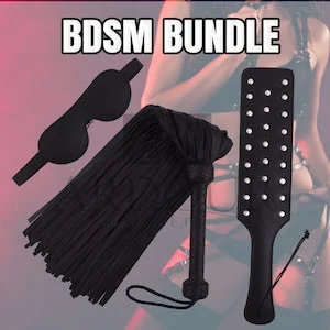 pornhint Pornhint 100 Tails Cowhide Leather Spanking Floggers , Real Fetish Play BDSM Paddles and Sex Blindfolds Eye Masks with Adjustable Straps Black Set