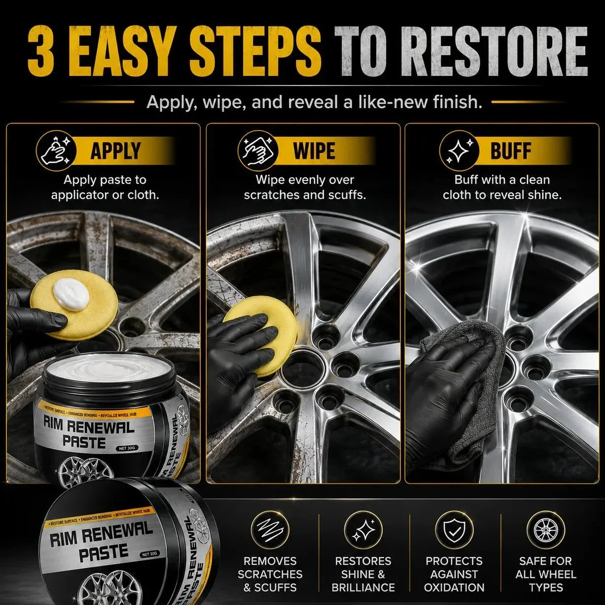 3 Easy Steps to Restore - Apply, Wipe, Buff