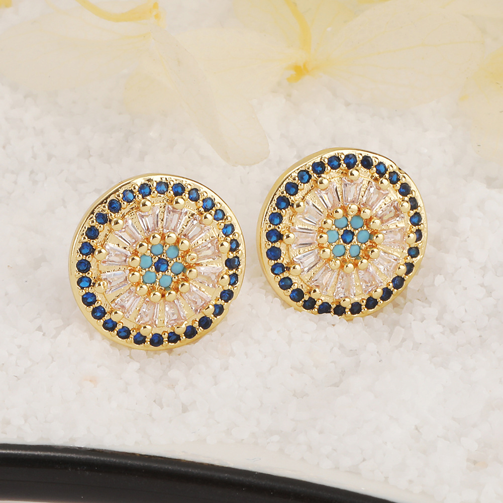Retro Zircon Round Stud Earrings | Oxredo Shop Ramadan Sale
