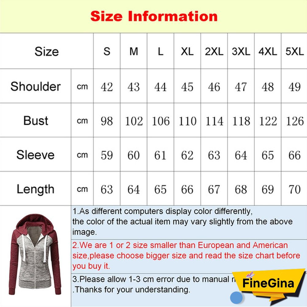 Women Spring/Autumn Casual Long Sleeve Sweatshirts Colorful Patchwork Thin Zip-Up Hoodie Jacket for Drawstring Hoodies S-5XL