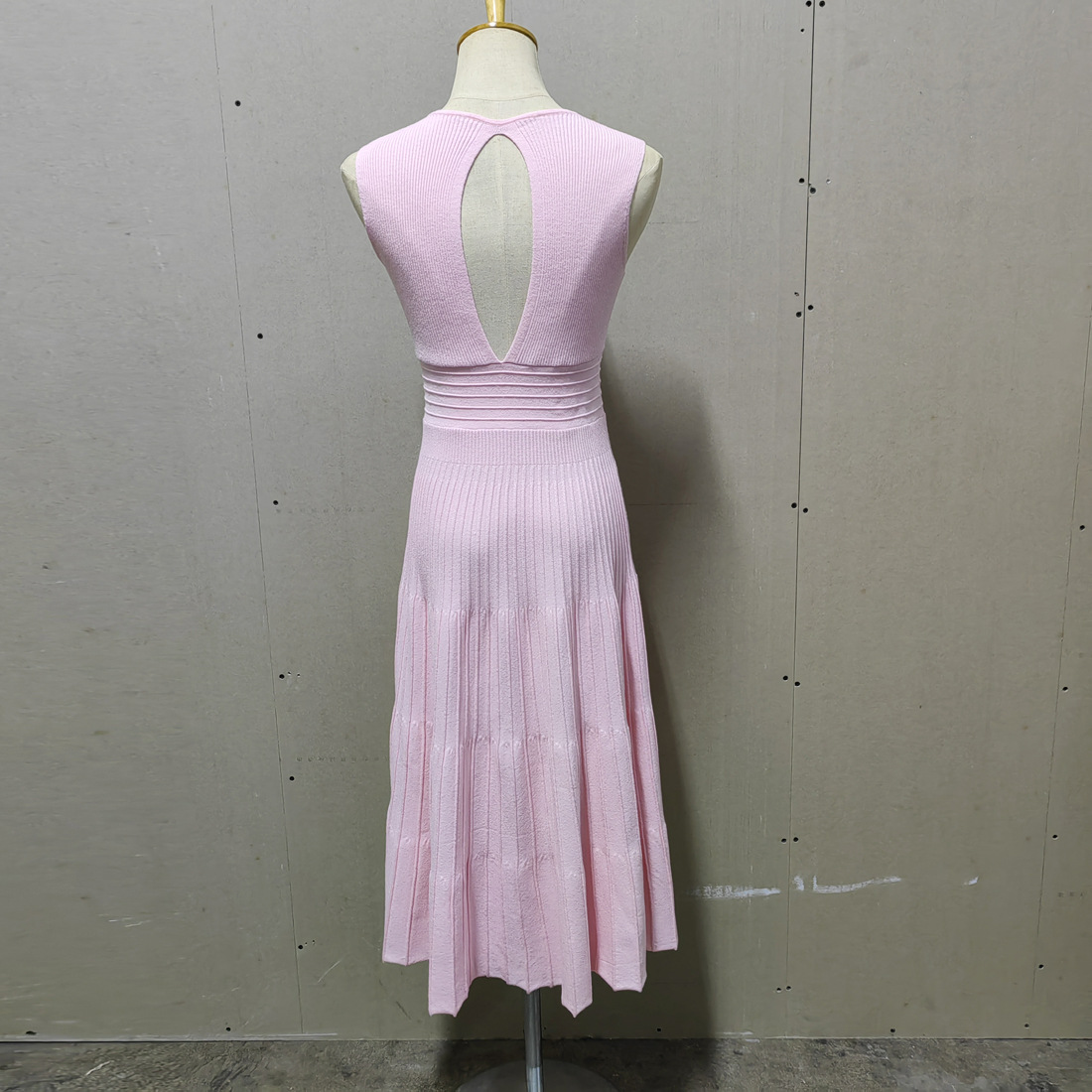 Ootddress Knit V-Neck For Women Maxi Dress Y2k Backless Fashion Knitwear Party Dress Casual Baggy High Waist Summer Female Dress