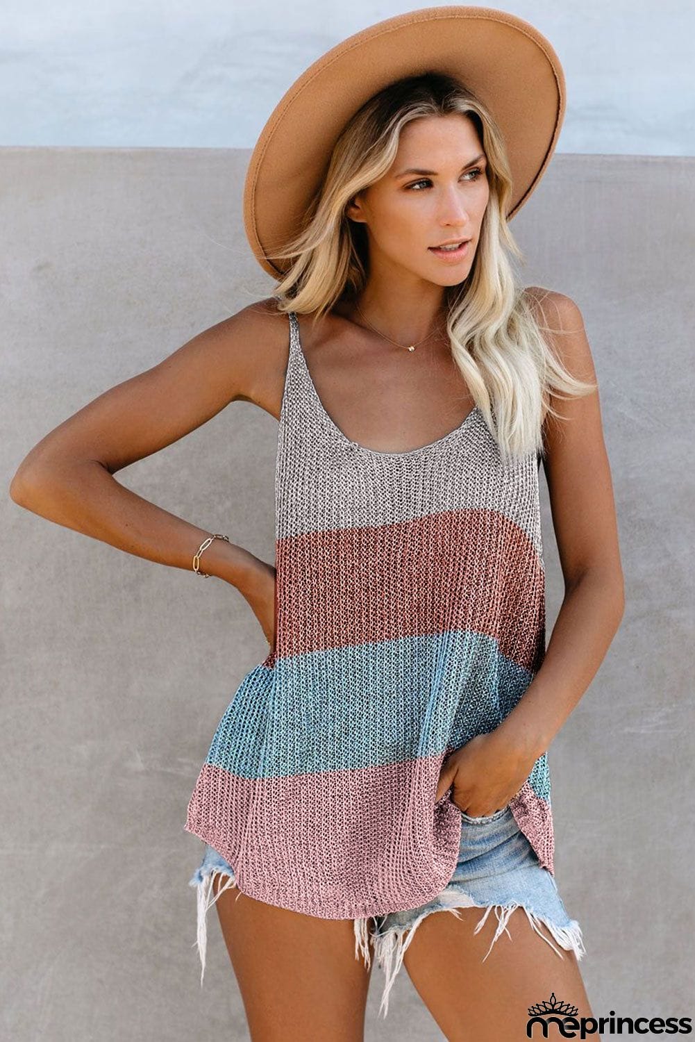 Multicolor Knitted Cami Tank Top