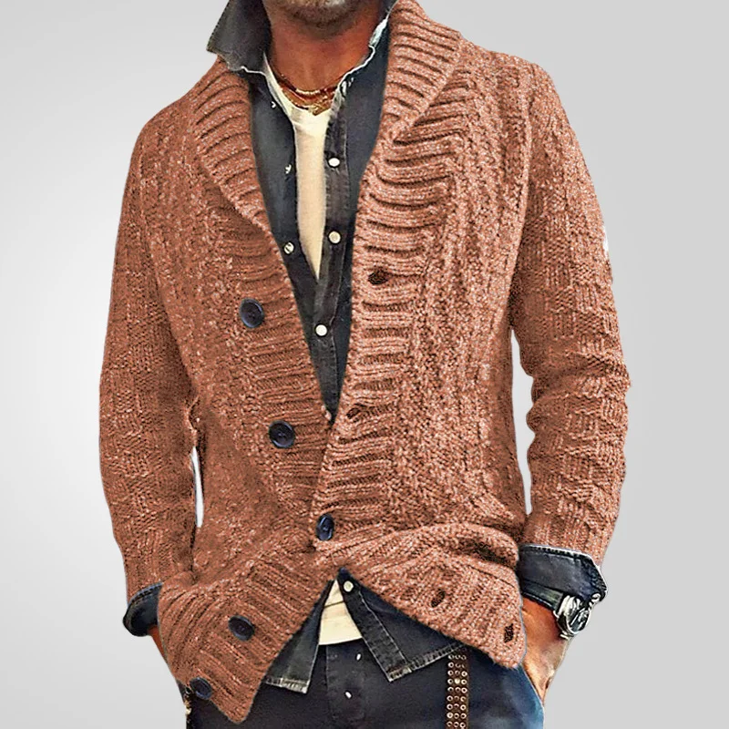 Uveng Uveng Men's Wear Autumn And Winter Long-Sleeved Thick Knit Sweater Knitted Jersey Over The Collar Men's Coat Tide SY0015