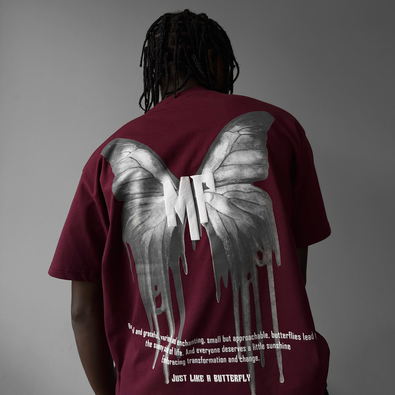 Stylish Butterfly Letter Print Oversized T-shirt