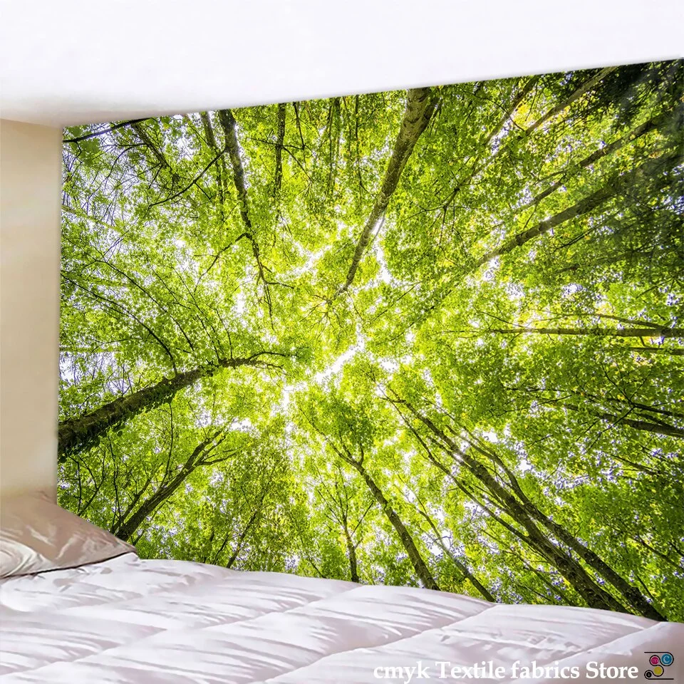 Beautiful Natural Forest Printed Large Wall Tapestry Cheap Hippie Wall Hanging Bohemian Wall Tapestries Mandala Wall Art Decor