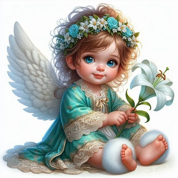 Angel Child 30*30CM (Canvas) Full Round Drill Diamond Painting gbfke