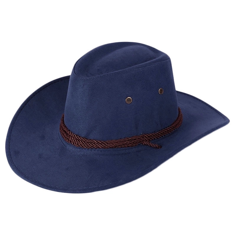Western Denim Hat Men’s Double-sided Suede Large Brim Sun Hat Women’s Riding Hat Grassland United States