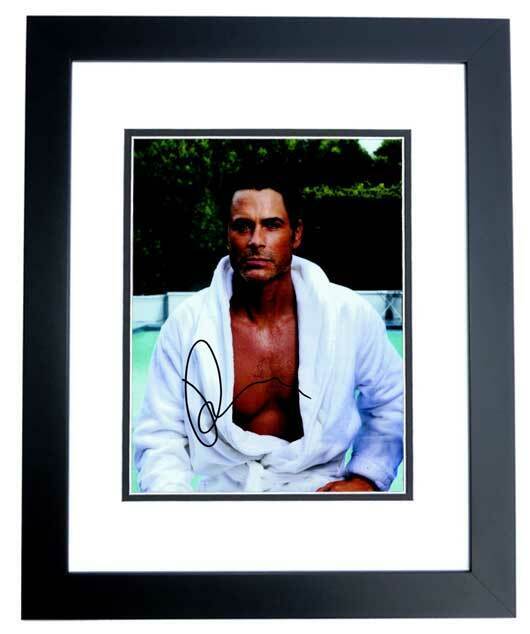 Rob Lowe Signed - Autographed Sexy in Robe 8x10 inch Photo Poster painting - FRAMED