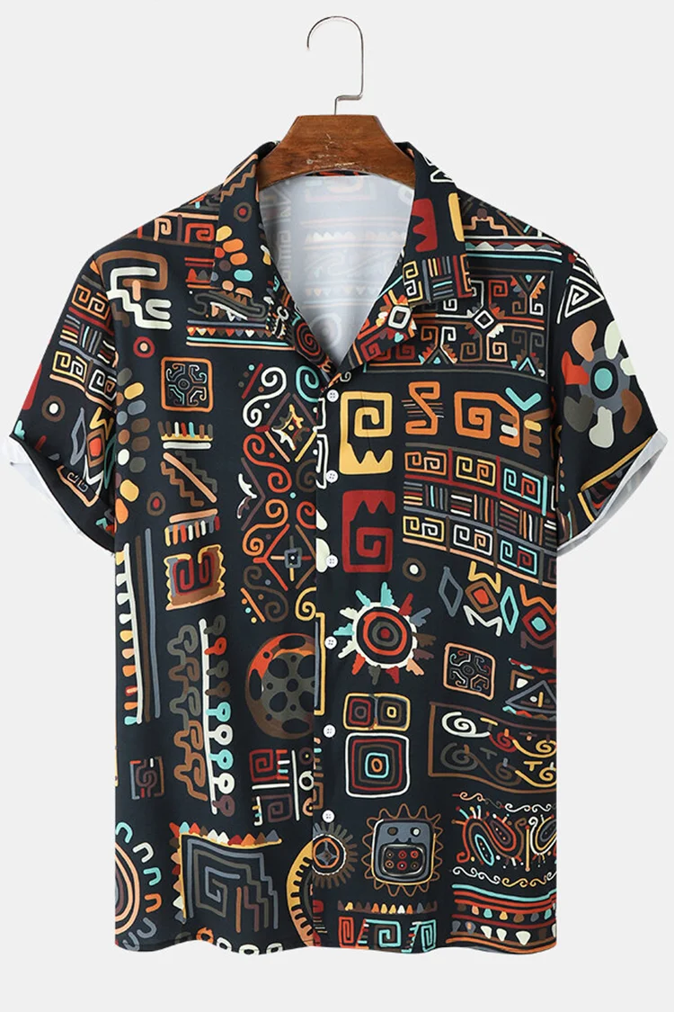 Casual Print Beach Short Sleeve Shirt