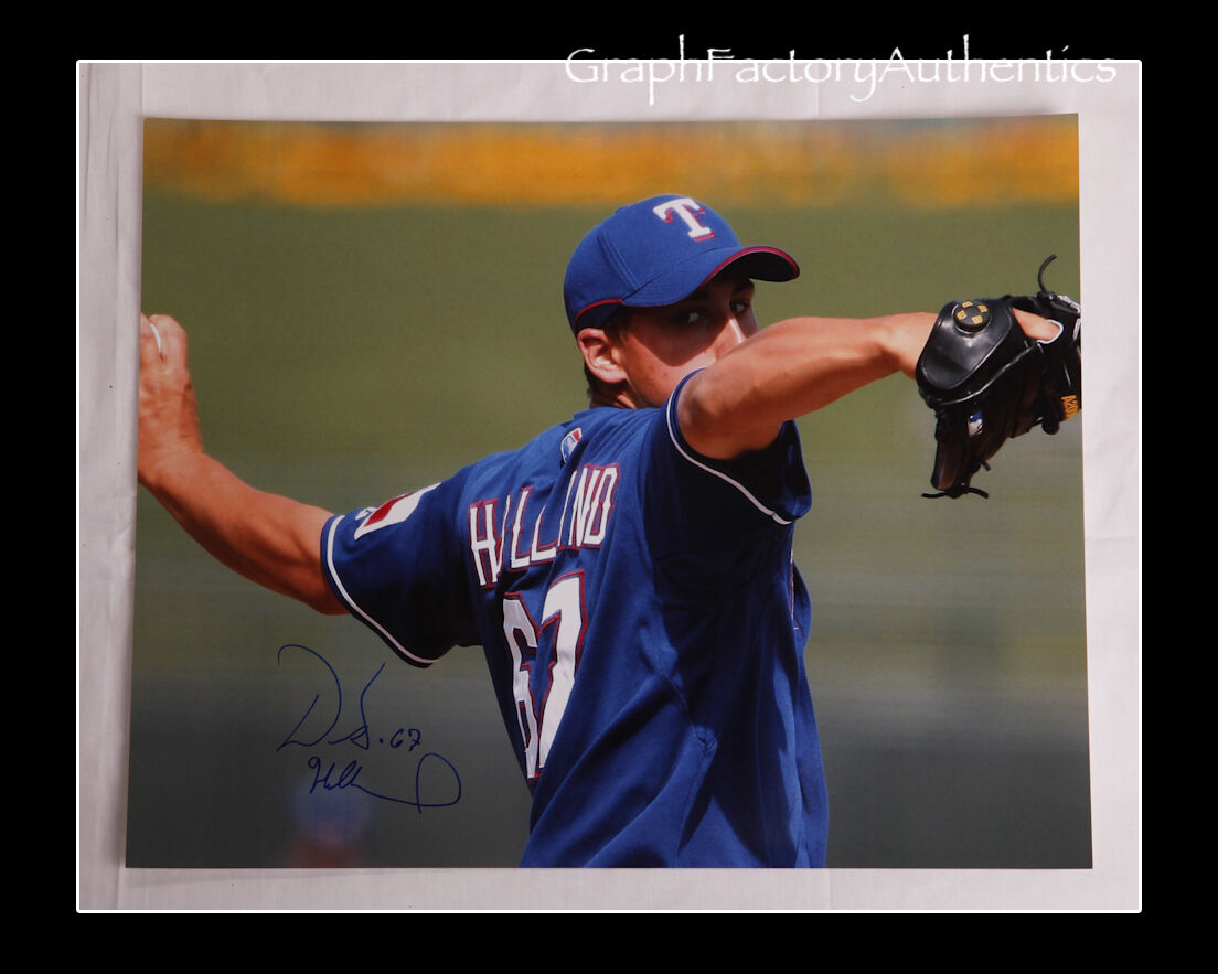 Derek Holland *TEXAS RANGERS* Signed 16x20 Photo Poster painting COA GFA