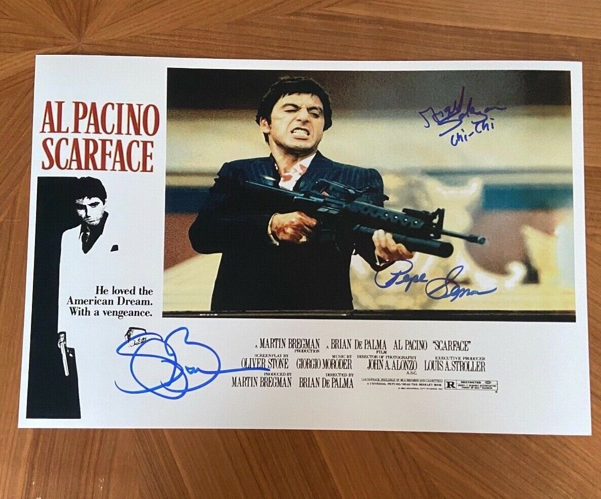 *SCARFACE* signed 12x18 poster *STEVEN BAUER, ANGEL SALAZAR, PEPE SERNA* PROOF 4