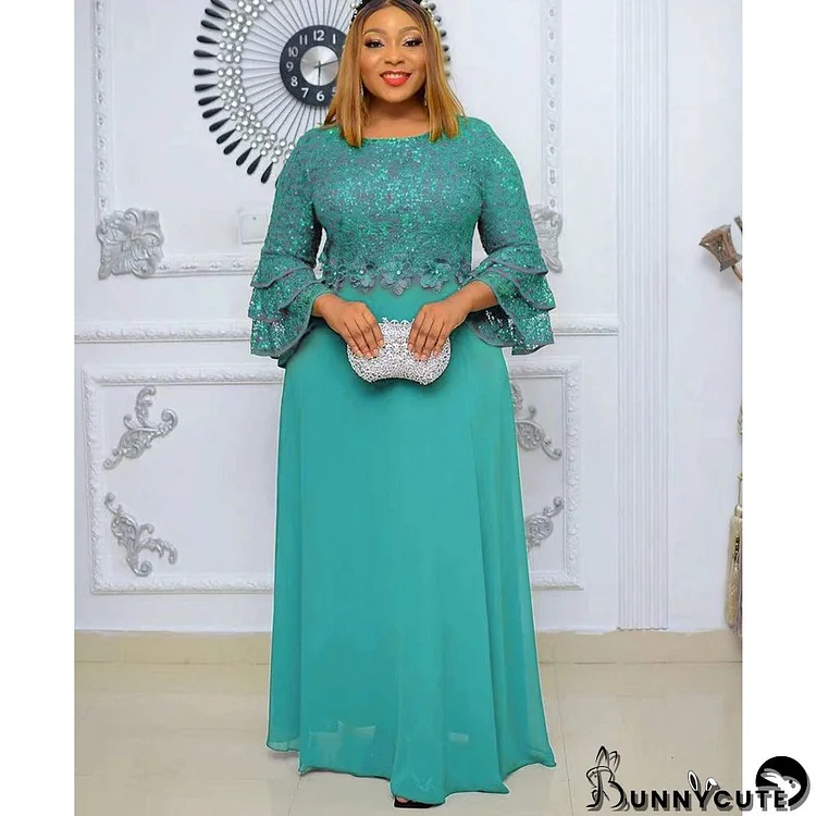 African women's clothing Plus Size lace chiffon dress