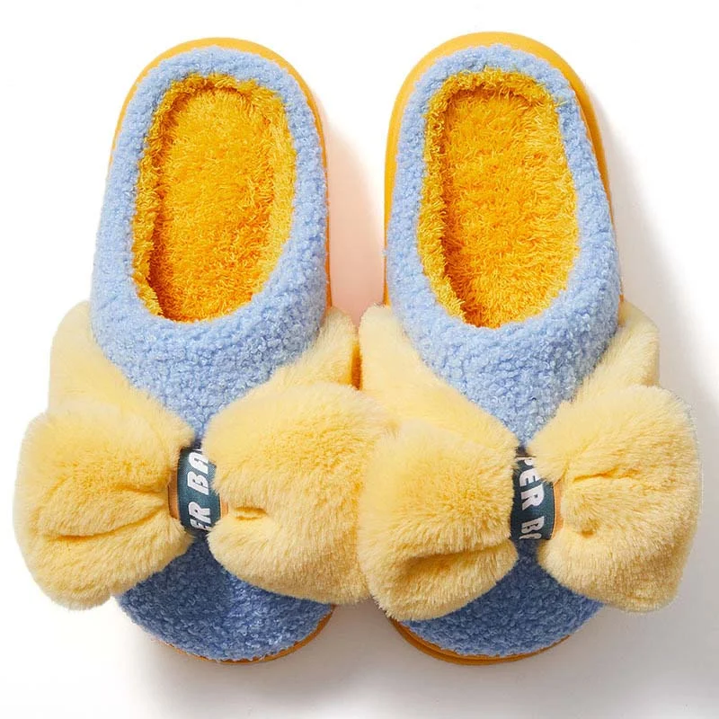 Letclo™ 2021 Autumn New Products Bowknot Home Warm Cotton Slippers letclo Letclo