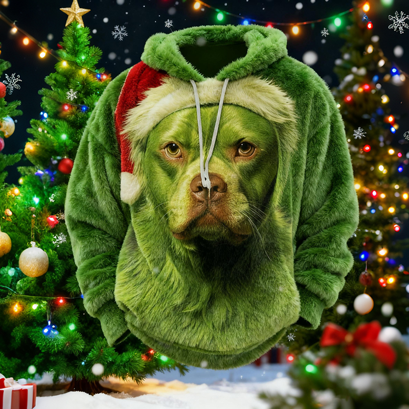 Men's Christmas Dog Pattern Warm Plush Sweatshirt elevenforest