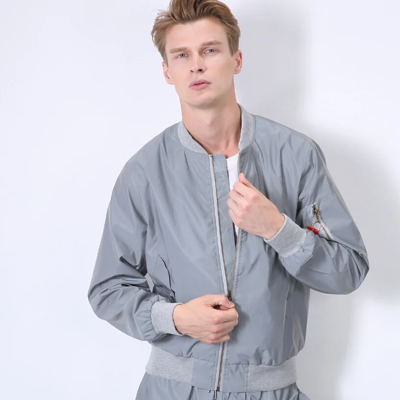 Woherb New Winter Clip Cotton Reflective Flight Jacket Fashion Baseball Suit Plus Size Jacket Short Jacket-Outfit Ideas