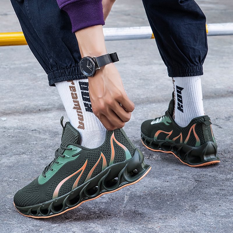 Metelo Men's Relieve Foot Pain Perfect Walking Shoes Army Green