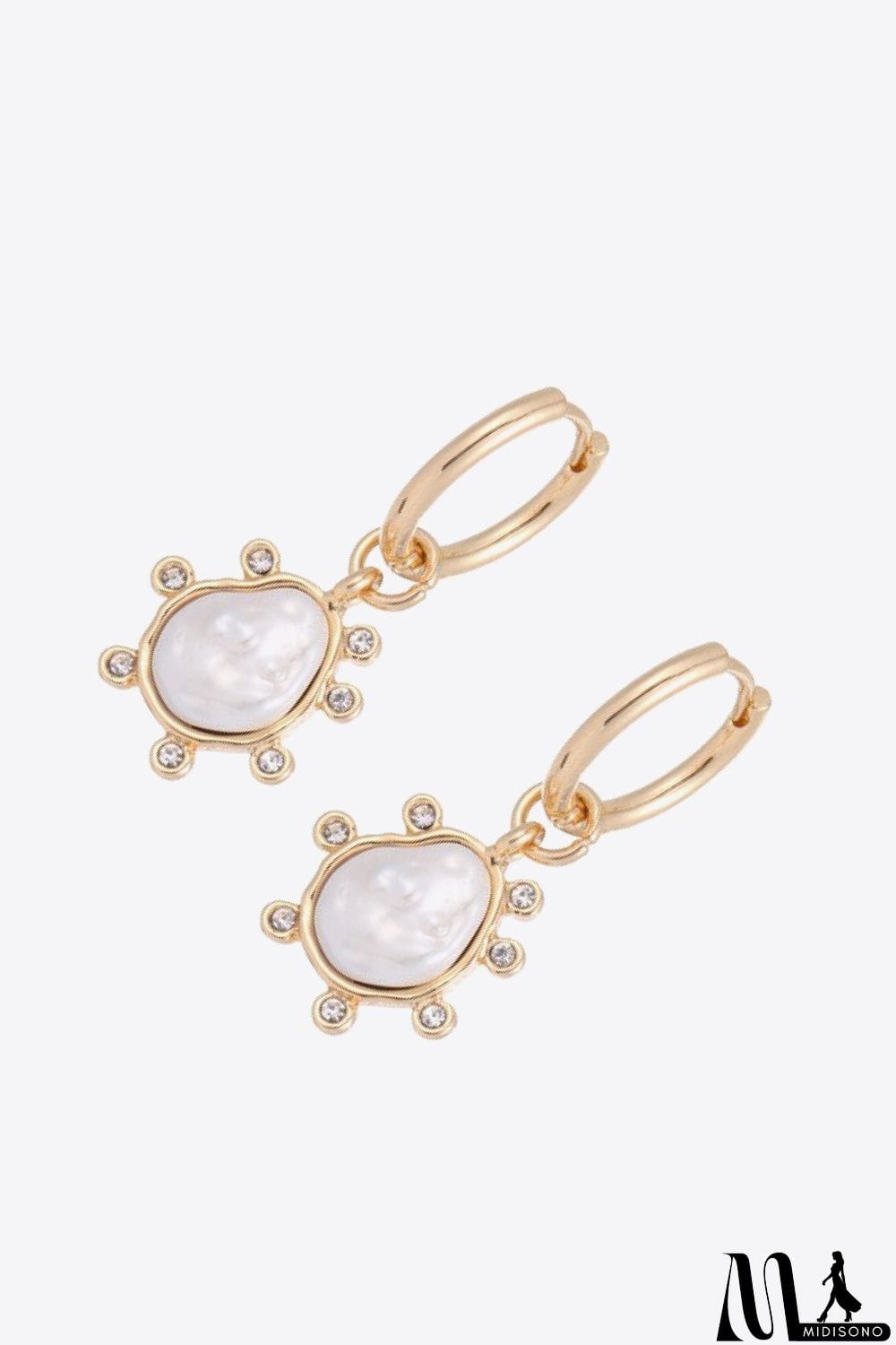 MidiSono - Rhinestone Decor Drop Earrings