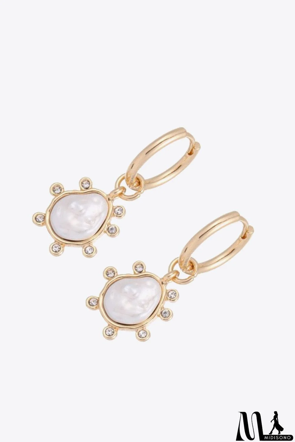 MidiSono - Rhinestone Decor Drop Earrings