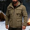 💥 2025 Hot Sale! Men's Outdoor Tactical Jacket with Multiple Pockets, Stand-up Collar and Zippered Hood - Windproof and Cold-resistant for Hiking, Camping, and Fishing