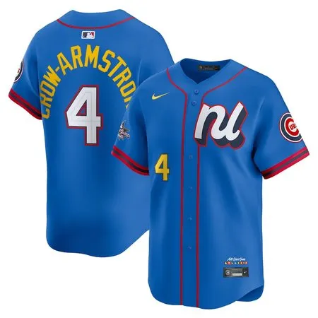 Youth National League #4 Pete Crow-Armstrong  Blue 2025 All-Star Edition Limited Player Jersey