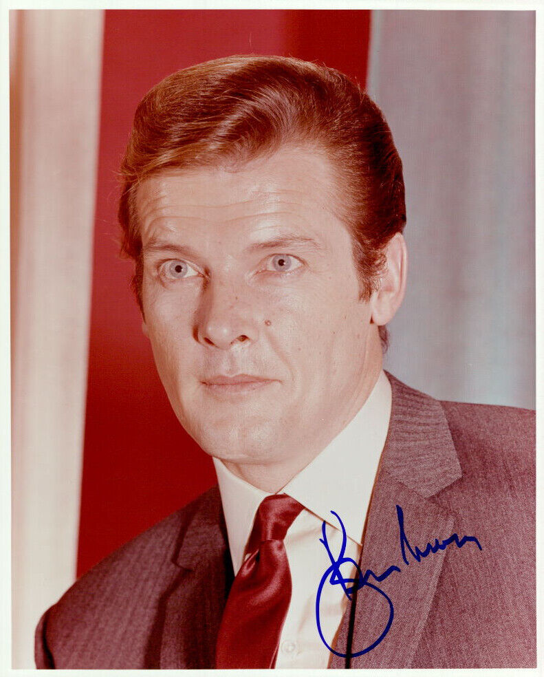 Roger Moore signed authentic 8x10 Photo Poster painting COA