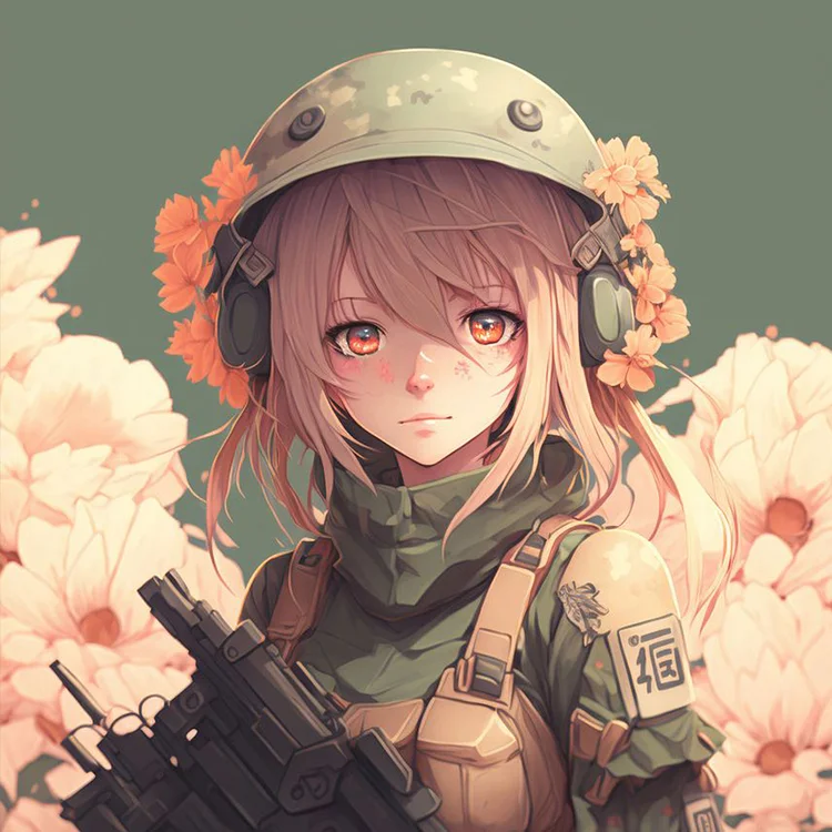 Manga Girl 40*40CM (Canvas) Full Round Drill Diamond Painting gbfke