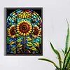 5D diy volle runde bohrer diamant malerei buntglas sonnenblume dekor (a7373)