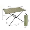 Lightweight Folding Camping Table Washable Fabric Compact Portable Outdoor Travel BBQ Hiking Fishing Beige