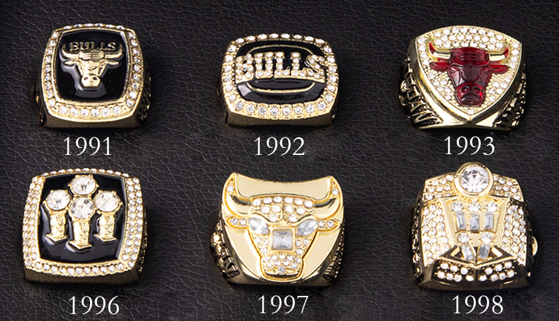 Bulls Championship Rings. Six rings in set. Basketball Michael Jordan –  Spiffydripthings