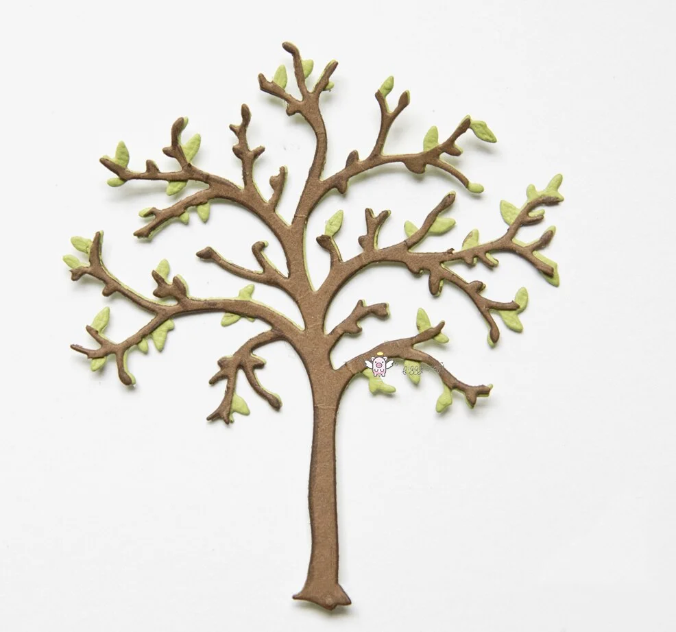 Piggy Craft metal cutting dies cut die mold Flower tree decoration Scrapbook paper craft knife mould blade punch stencils dies