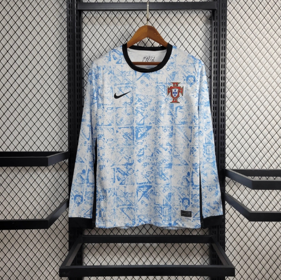 2024 Portugal Away Long Sleeve Football T-Shirt Thai Quality