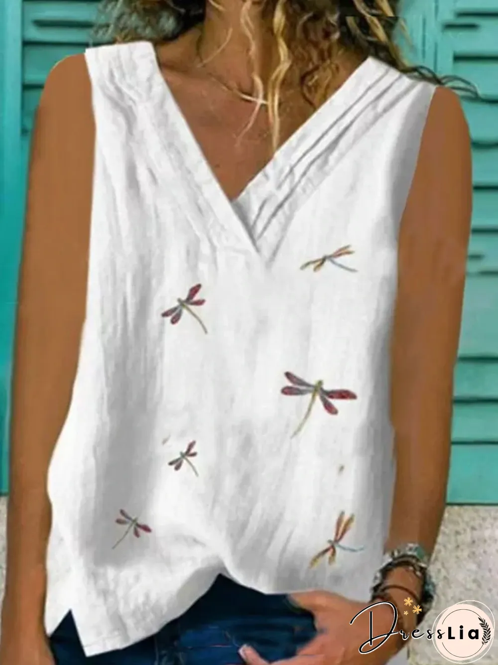 Sleeveless Cotton-Blend Shirts & Tops