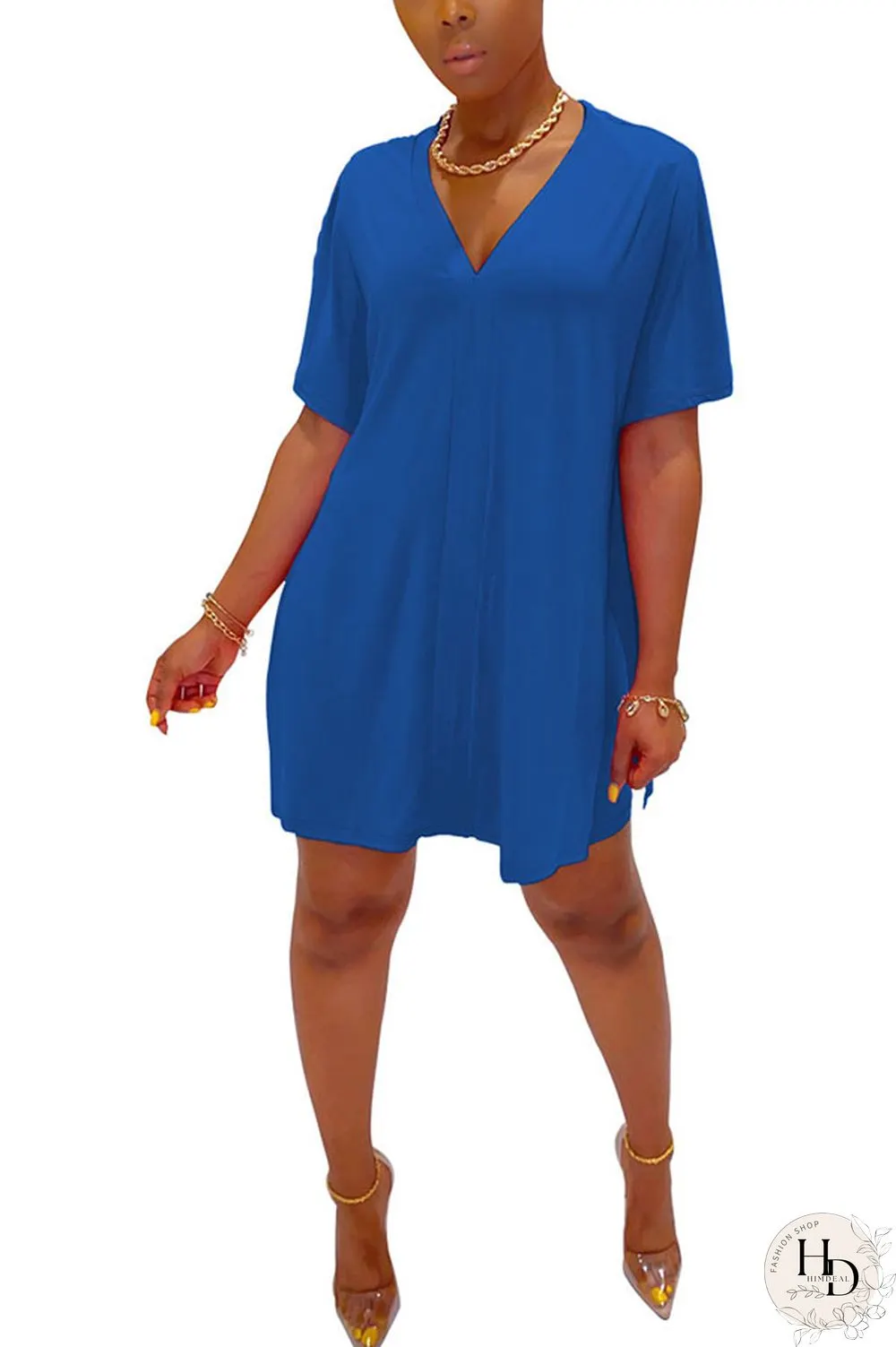 Coffee Fashion Street Solid Two Piece Suits Straight Short Sleeve Two Pieces