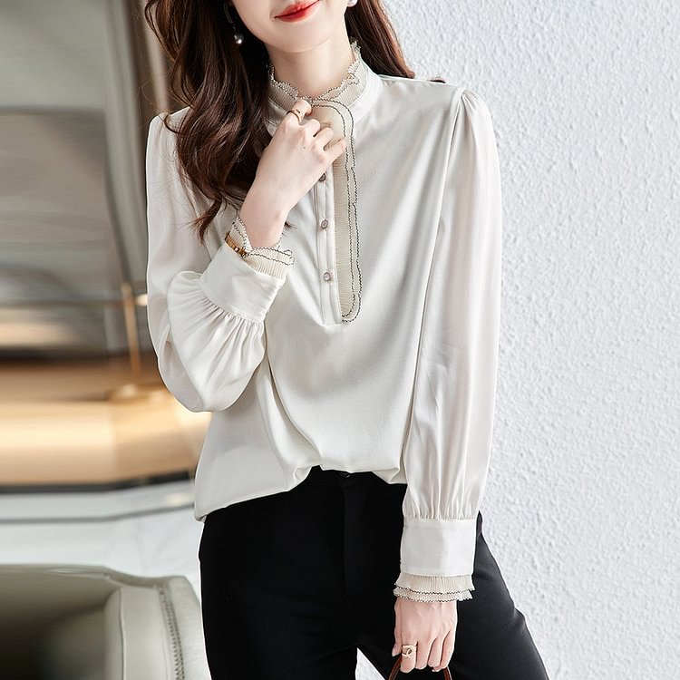 White Shift Elegant Shirts & Tops