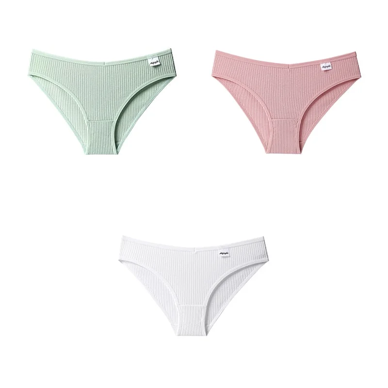 BANNIROU 3pcs Women Cotton Panties Underwear For Woman Lady Briefs Female Panties Lingerie Intimates Women's Underwear Cotton