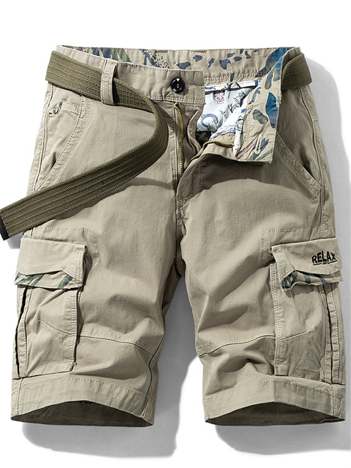 Men's Cargo Shorts Bermuda Shorts Hiking Shorts Multi Pocket Plain Sports Outdoor Streetwear Cargo Shorts Shorts ArmyGreen Khaki