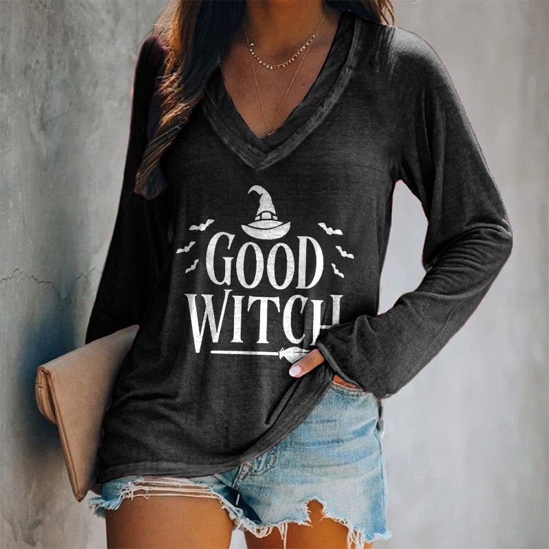 Good Witch Printed Long Sleeve T-shirt