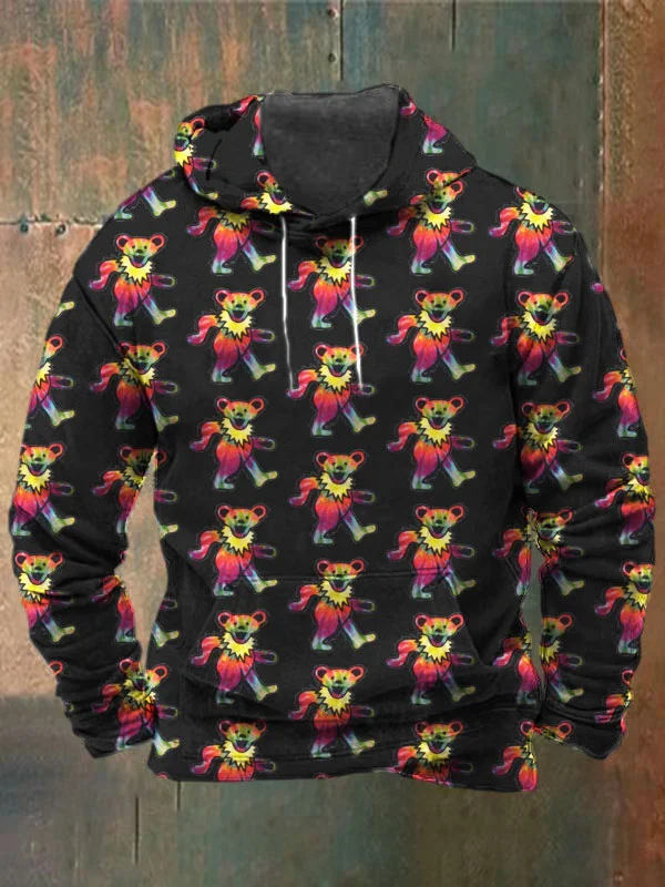 Unisex Bear Print Heavyweight Hoodies