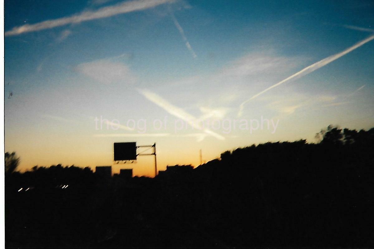 FOUND HIGHWAY Photo Poster paintingGRAPH Color INDIANA SUNSET Original Snapshot 112 11 W