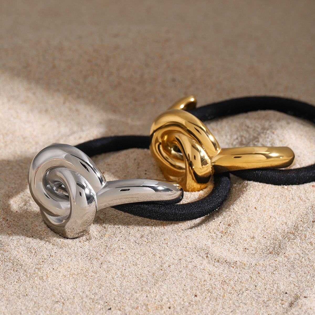 IG Style Ellipse Stainless Steel Electroplating Hair Ties