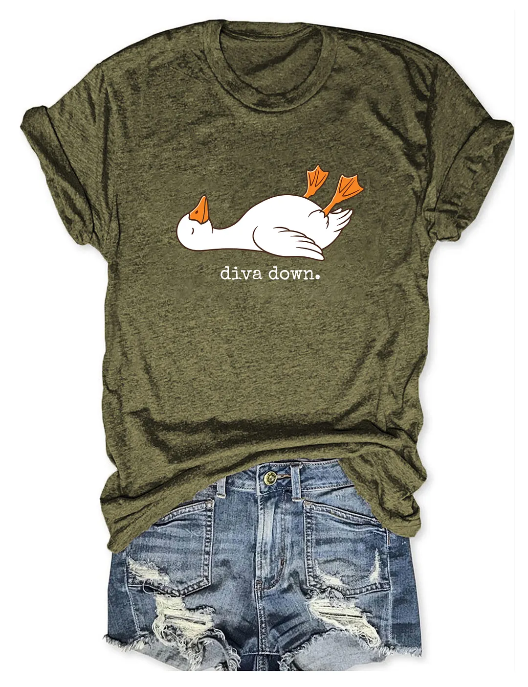 Diva Down Funny Goose T-shirt