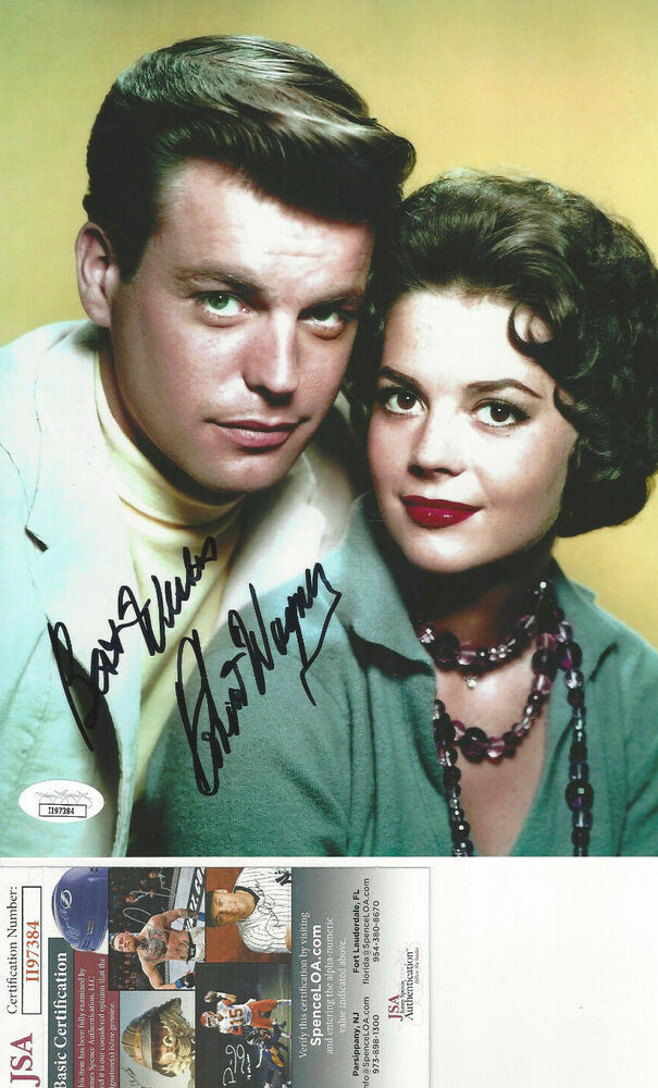 Robert Wagner autographed 8x10 color Photo Poster painting with Natalie Wood  JSA Certified